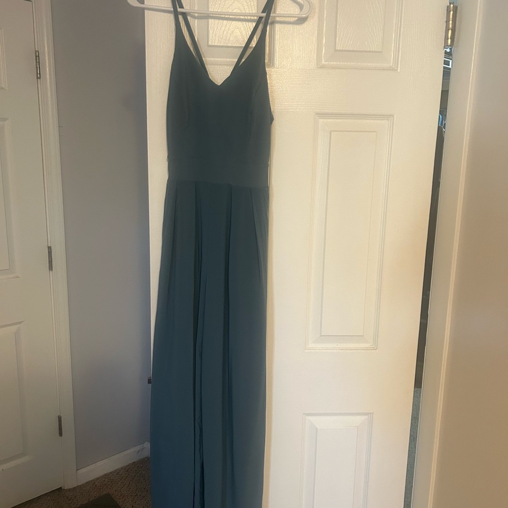 Sleeveless Teal V-Neck Jumpsuit